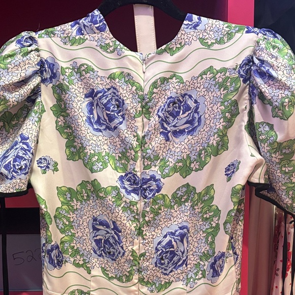 Rodarte Blue and Green Floral Maxi Dress - Picture 11 of 12